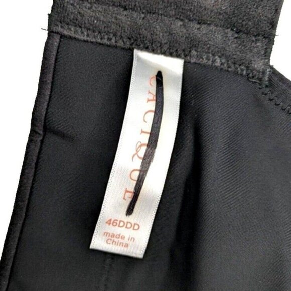Lane Bryant Cacique Bra Intuition Backsmoother Plunge Black Size 46DDD - Picture 6 of 10